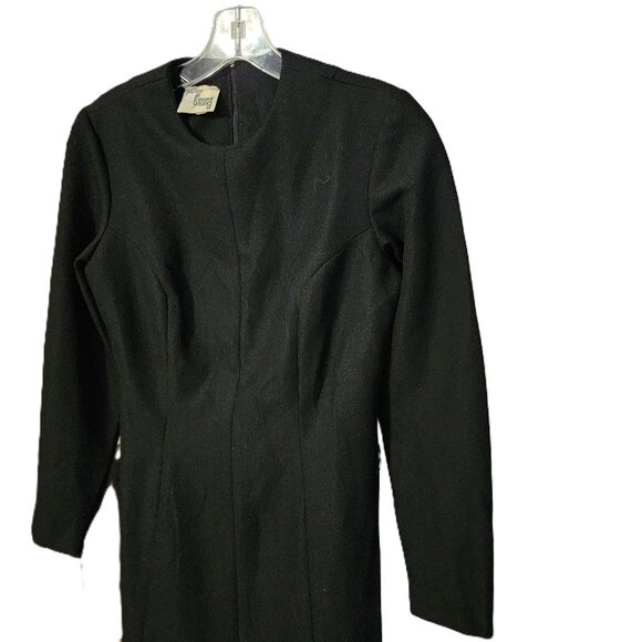Vintage Puritan...Forever Young  Black Crew Neck Dress Metal Back Zip - Picture 2 of 7